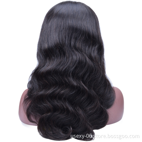 Top Quality Grade 10A Natural Color 360 Lace Wig Virgin Human Hair Wig Mink Malaysian Hair Body Wave Remy 360 Lace  Wig